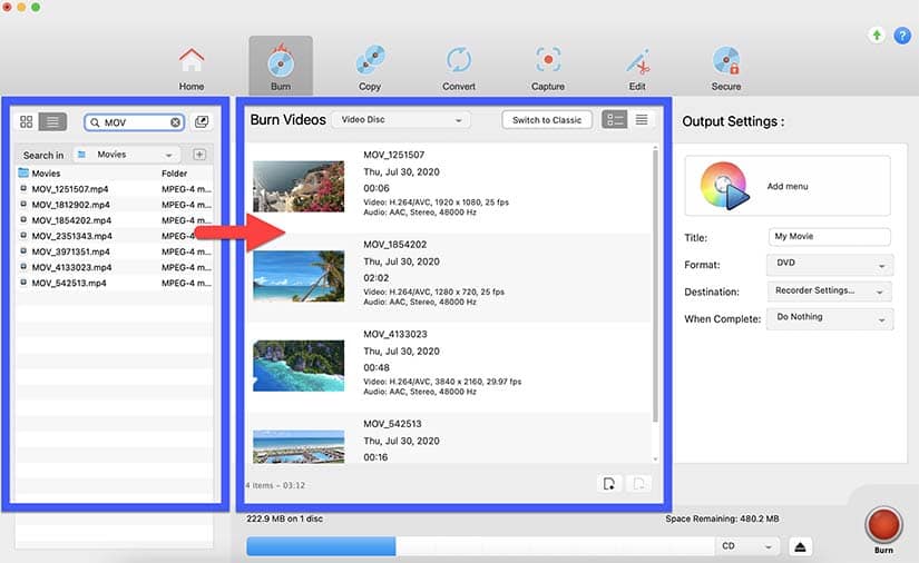 Drag and drop your files
